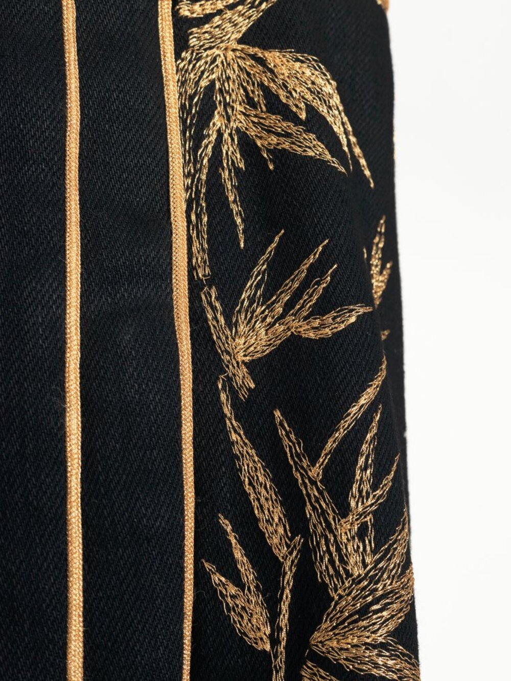 Balmain Black Embroidered Piped Riding-Style Jeans - Picture 6 of 12